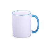 Kubek Tomek Art Halo biały/jasnoniebieski