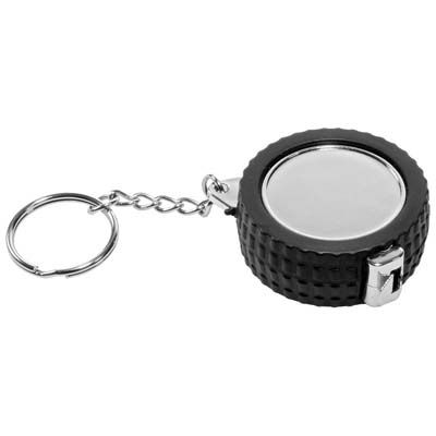 fotografia Brelok z miarką 1 m, czarny/srebrny