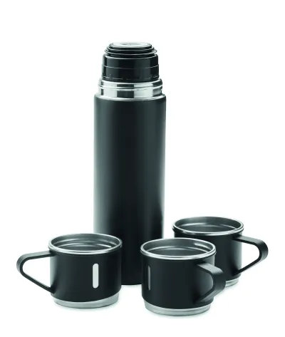 Butelka+kubki z podw. ścianką