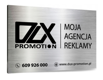 fotografia Szyldy firmowe i tabliczki z DIBONDU szczotkowanego