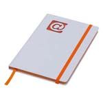 Notes 130x210/80k gładki @, pomarańczowy/biały