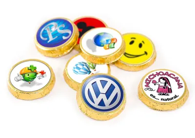 fotografia Medale Czekoladowe z Etykietami 