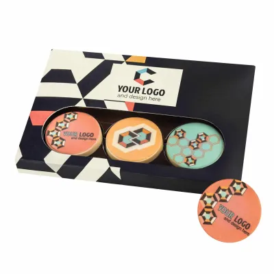 fotografia ZESTAW CZEKOLADOWYCH MEDALI Z NADRUKIEM CHOCO CIRCLE 6 SZTUK