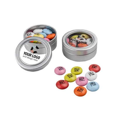 fotografia CZEKOLADOWE LENTILKI Z NADRUKIEM PUSZKA BRAND ME! TIN