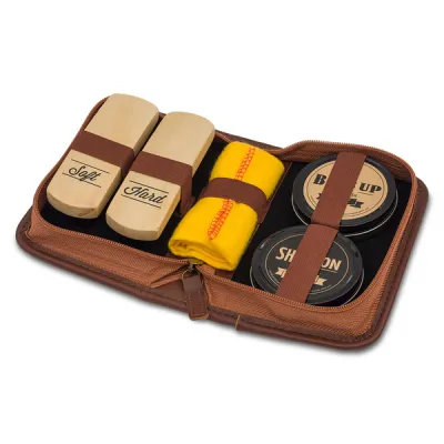 fotografia Zestaw do pielęgnacji obuwia Derby, grafitowy