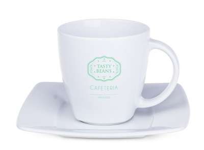 fotografia Kubek MANHATTAN z talerzykiem 