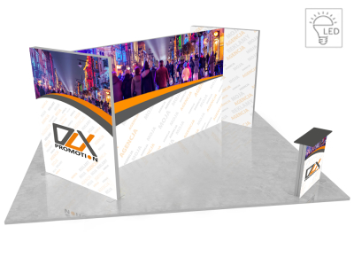 fotografia Stoisko targowe - wyspa 6x6 z podświetleniem LED